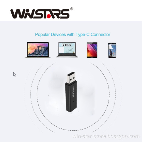 Aluminum USB Type-A Male to Type-C Female
